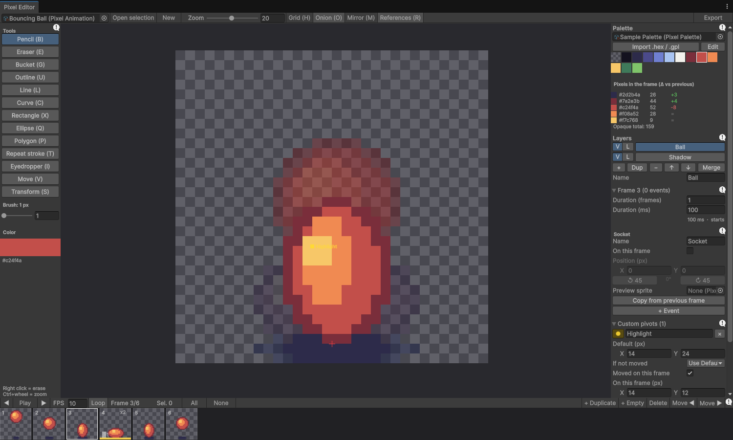 El editor con onion skin